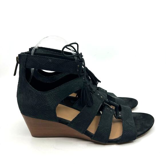 UGG Yasmin Snake Black Wedge Sandals Women's 10 US - Picture 3 of 9